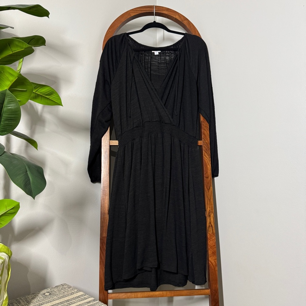 Lularoe Xl Black Jody Long Sleeve Peasant Dress